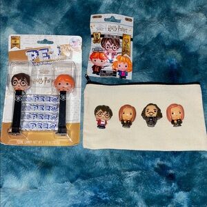 Harry Potter Pez Candy & 4 Collectable Pencil Toppers, Harry, Ginny, Serious